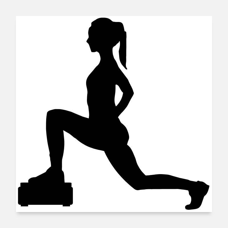 Girl or lady who is doing Steps or aerobics Poster 24" x 24" (60x60 cm)
