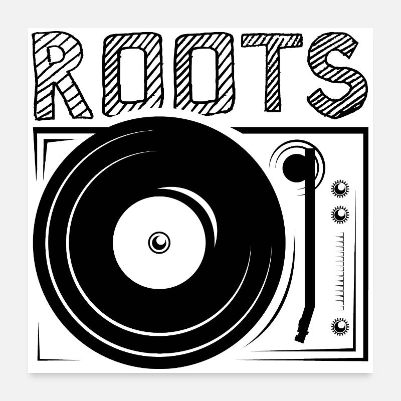 Icône Roots DJ Icône de la platine Logo Graphique Poster 60 x 60 cm