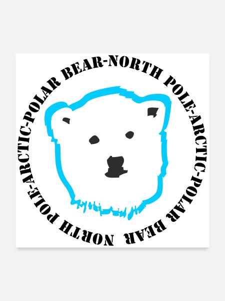 Eisbär 4 - Poster 60x60 cm - Weiß - Vorne