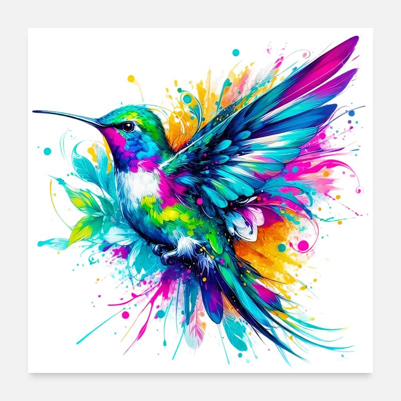 Kolibri Poster 60x60 cm