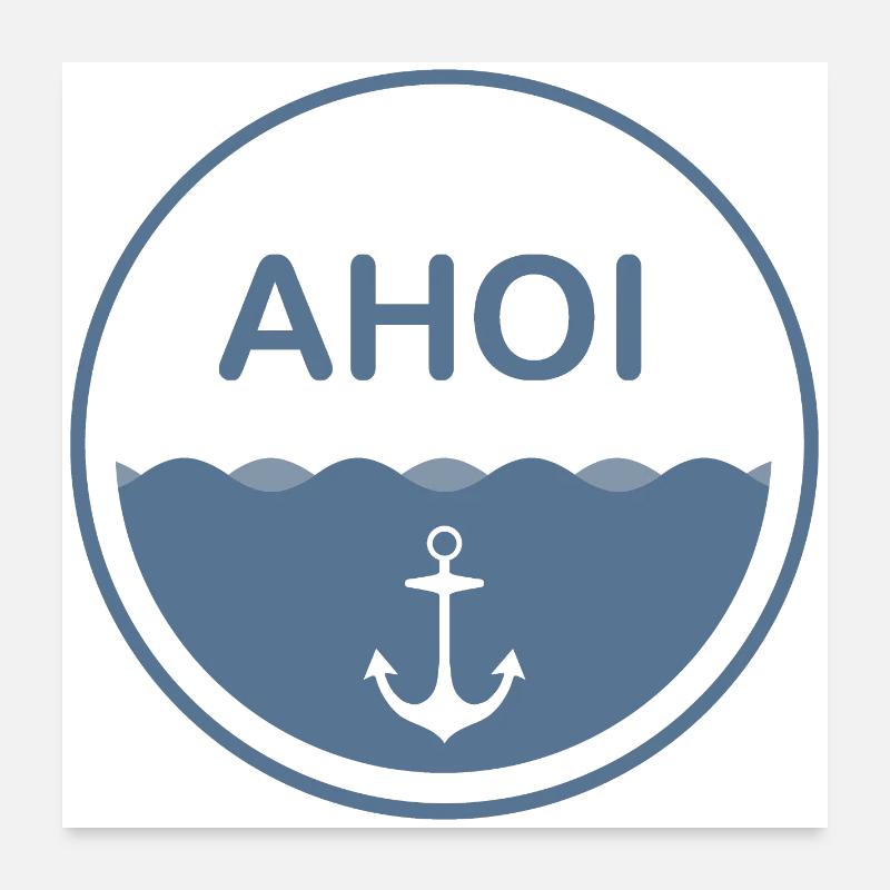 Anker Ahoi Logo 2 (clean) Poster 60x60 cm