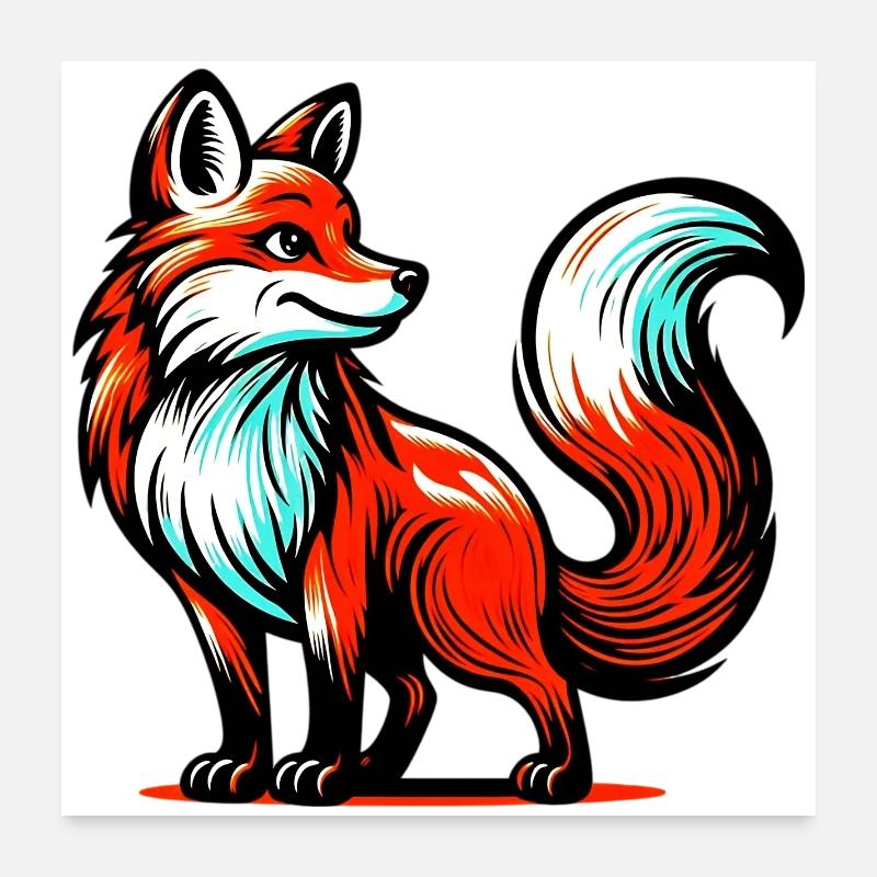Fox Poster 24" x 24" (60x60 cm)