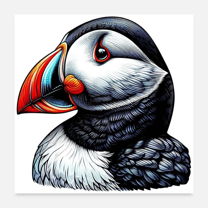Macareux Poster 60 x 60 cm