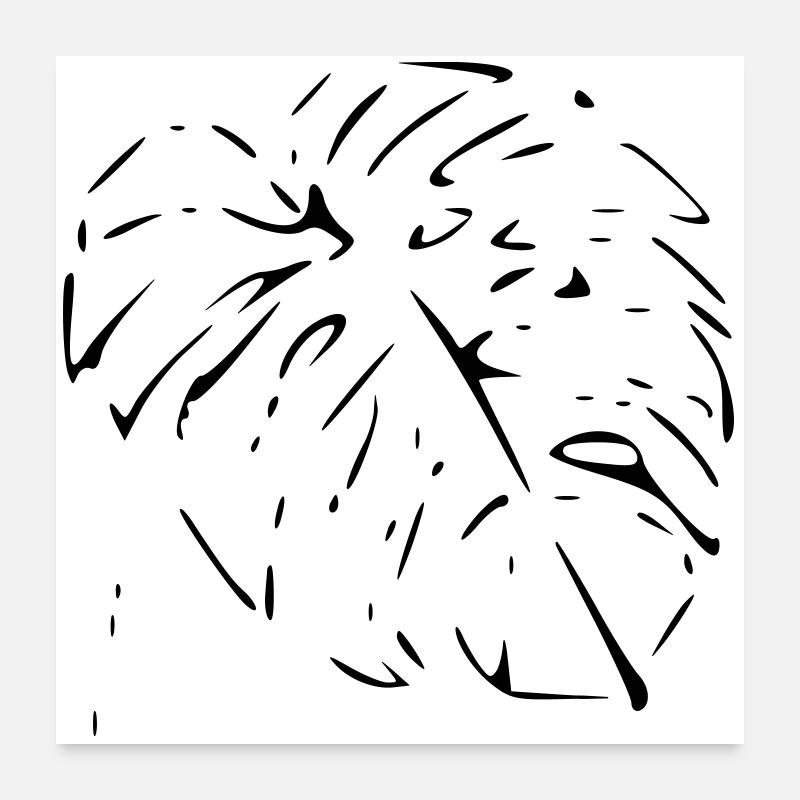 Monstera - Poster 60x60 cm - Weiß