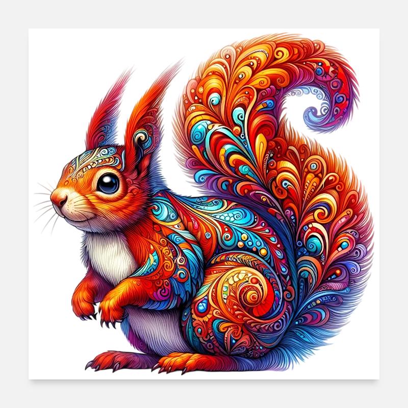 Eichhörnchen Poster 60x60 cm