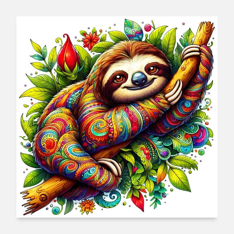 Sloth Poster 24" x 24" (60x60 cm)