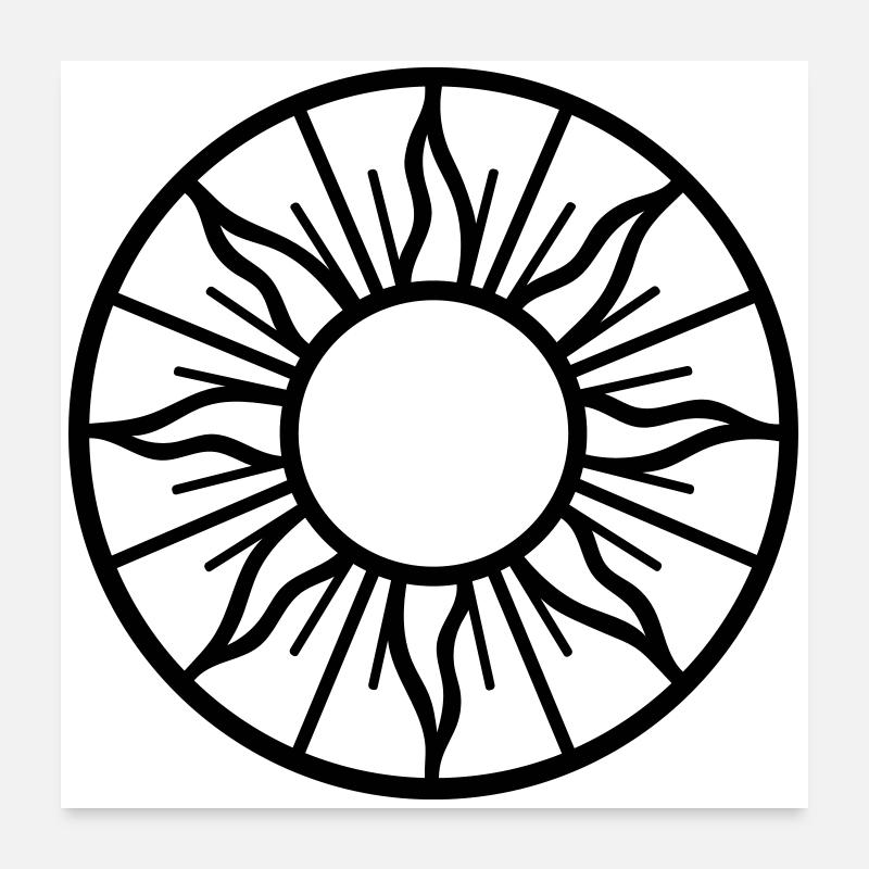 Soleil d’été - symbole du soleil d’été Poster 60 x 60 cm