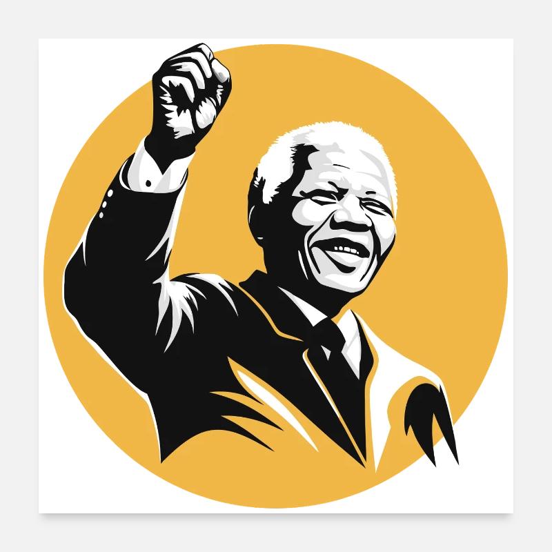 Nelson Mandela | Inspiration - Poster 60 x 60 cm - blanc