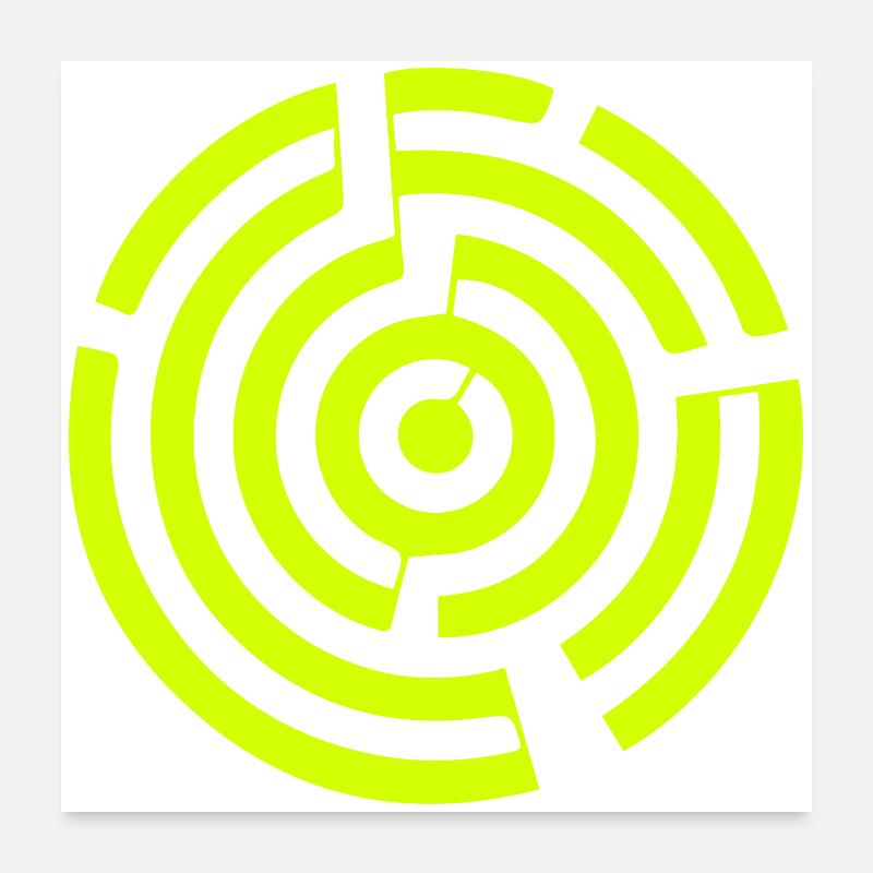 Labyrinth Maze Crop Circle - Poster 24" x 24" (60x60 cm) - white