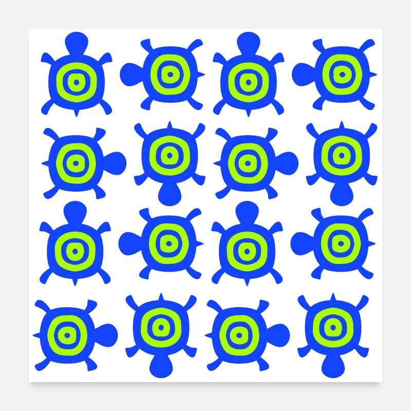 Turtles Pattern Many Decorative Circles Logo Poster 24" x 24" (60x60 cm)