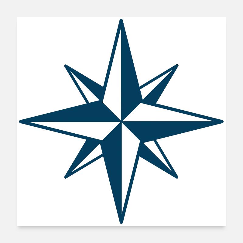 Compass Rose Symbol Design Poster 24" x 24" (60x60 cm)