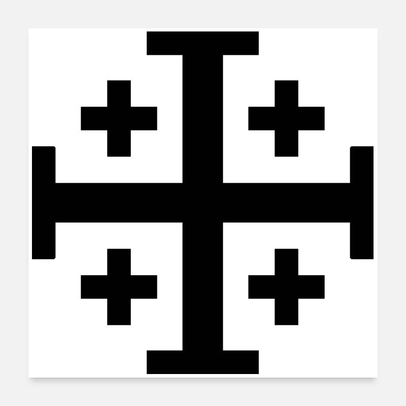 Croix croisée - Poster 60 x 60 cm - blanc