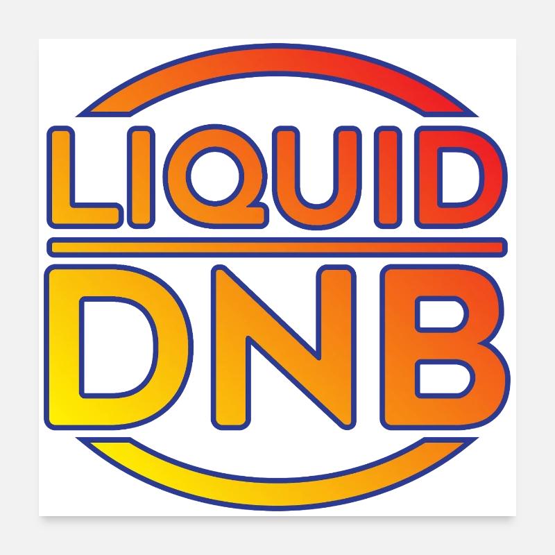 Flüssiges DNB-Neon-Logo Poster 60x60 cm