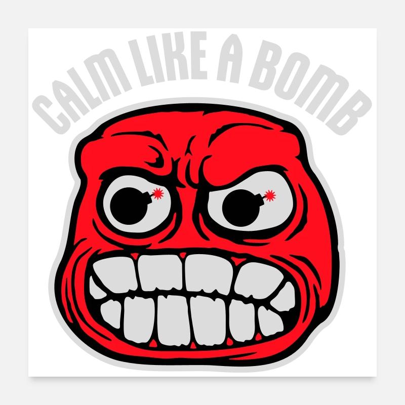 Calm Like Bomb Paradox Irony Humor Explosive Joke Poster 24" x 24" (60x60 cm)