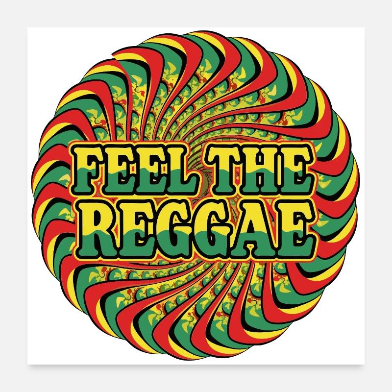 Feel the Reggae Psychedelic Circle Poster 24" x 24" (60x60 cm)
