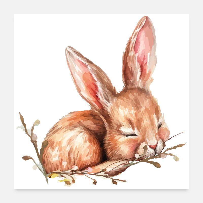 little bunny Easter Poster 24" x 24" (60x60 cm)