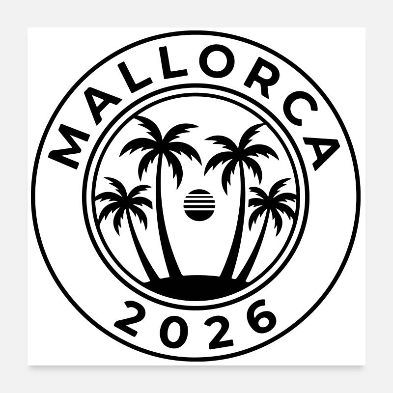 Mallorca 2026 Palmen Poster 60x60 cm