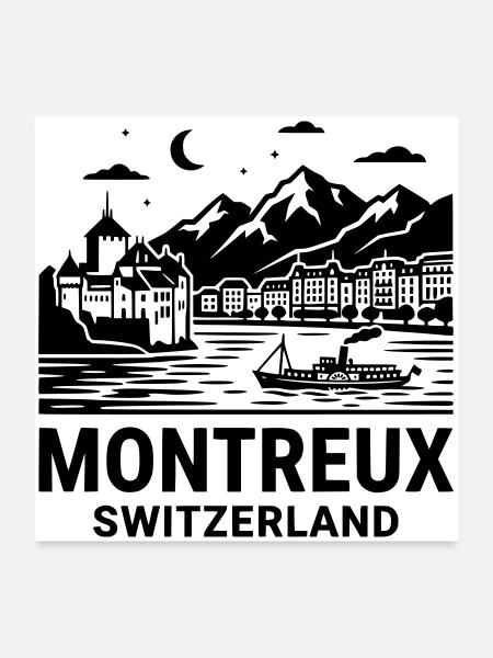 Montreaux, Switzerland - Poster 24" x 24" (60x60 cm) - white - Front