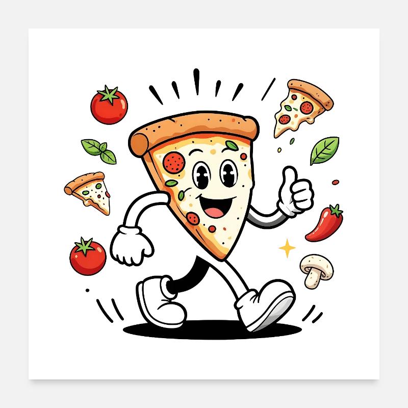 Best Pizza Chef, Joyful Mascot Poster 24" x 24" (60x60 cm)