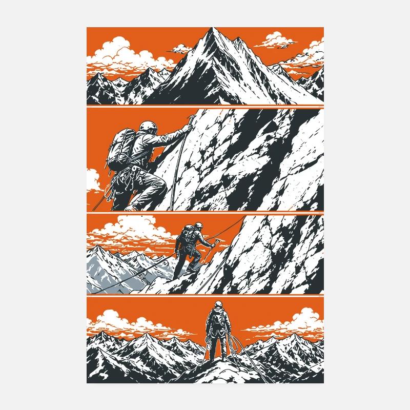 Aventure d’alpinisme et d’escalade Poster 20 x 30 cm