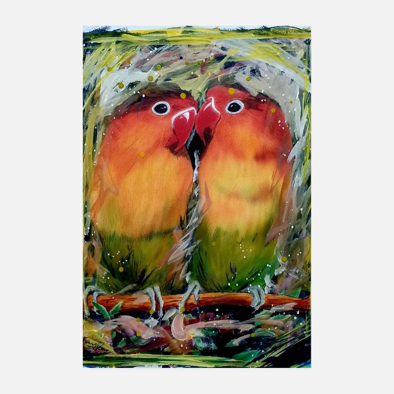 Unzertrennlich  - Poster 20x30 cm - Weiß