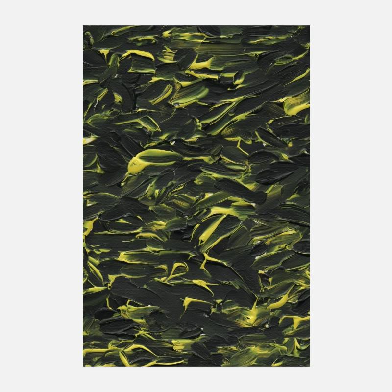 Gelb im Dunkeln (Acrylfarbe) - Poster 20x30 cm - Weiß