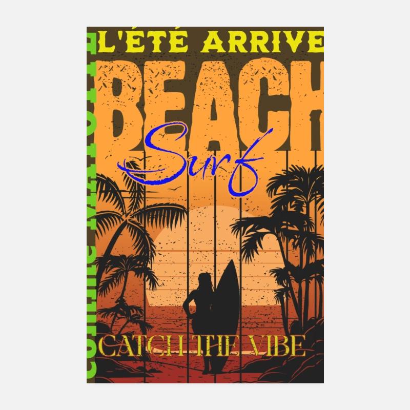 Vacances plage coucher de soleil Poster 20 x 30 cm