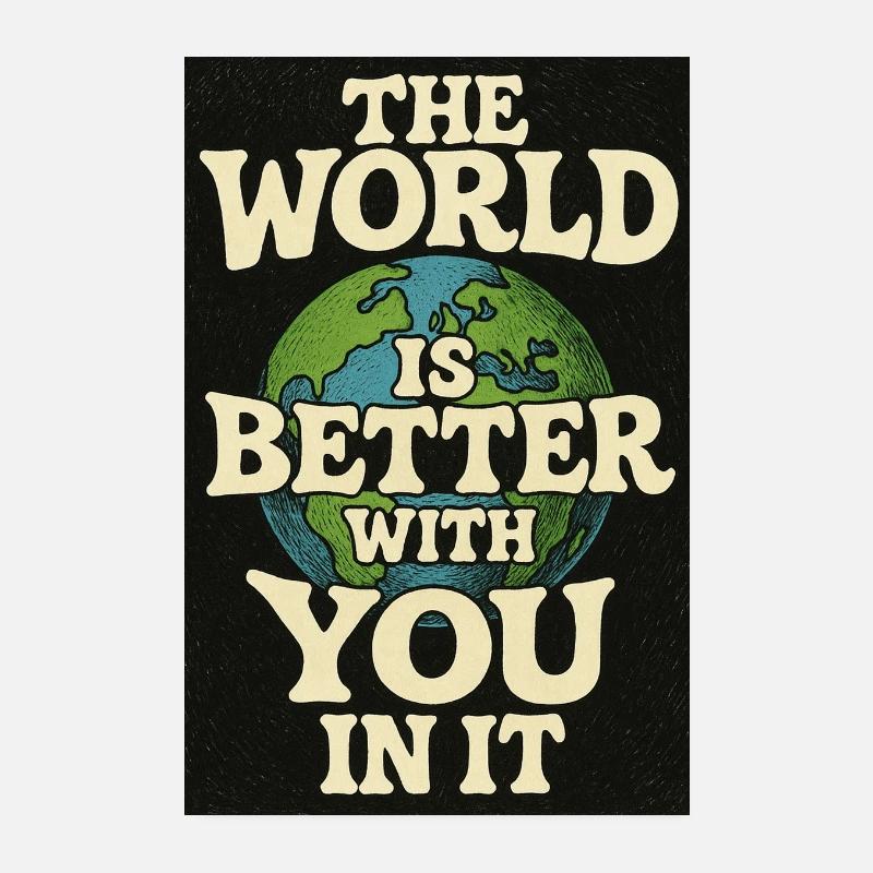Graphique de message de la Terre inspirant Poster 20 x 30 cm