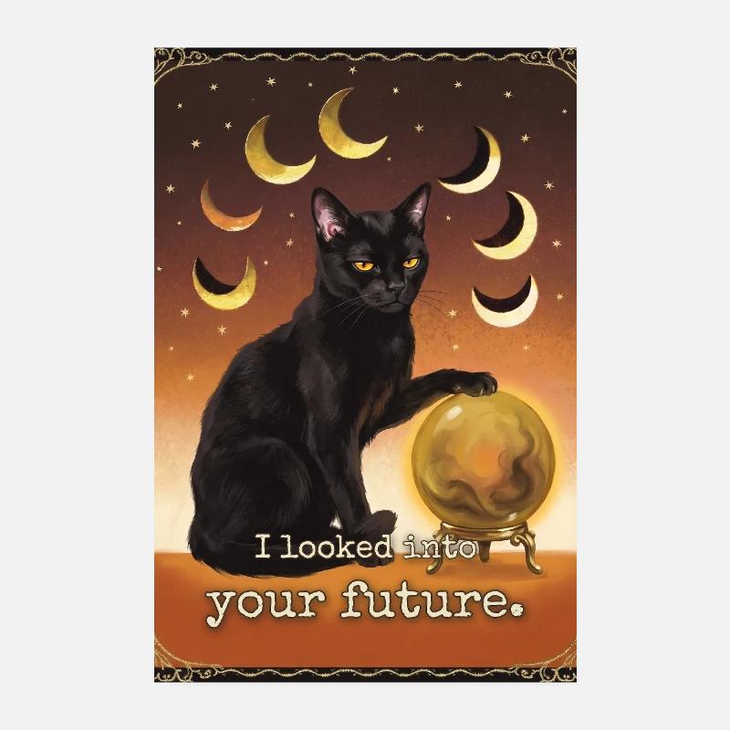 Futur Nope Cat - Poster 20 x 30 cm - blanc