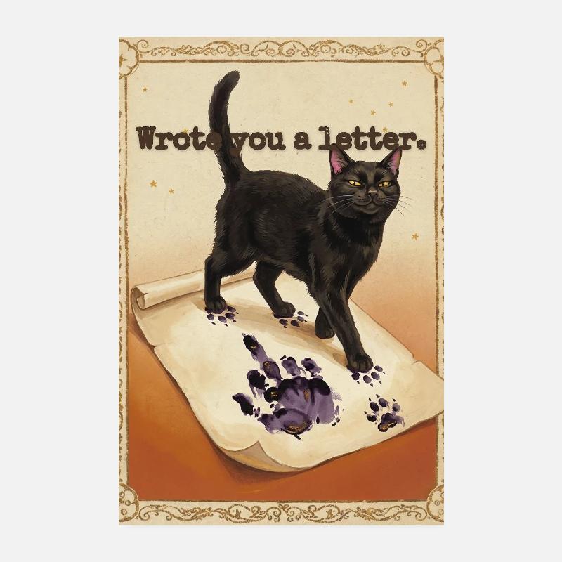 Ich habe dir einen Brief geschrieben, Katze Poster 20x30 cm
