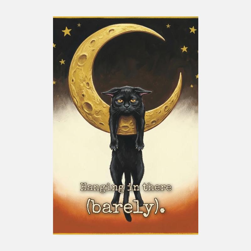 Chat à peine suspendu Poster 20 x 30 cm