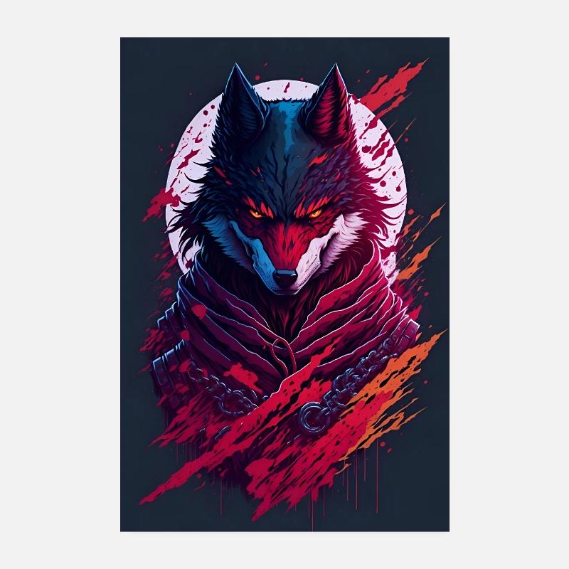 Esprit du Loup de la Lune de Sang Poster 20 x 30 cm