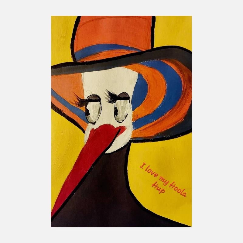 Creative pelican with hat Poster 8" x 12" (20x30 cm)
