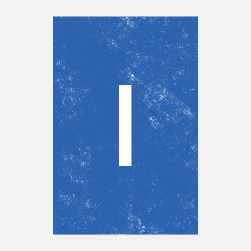 Minimalist Blue RulerDesign Poster 8" x 12" (20x30 cm)