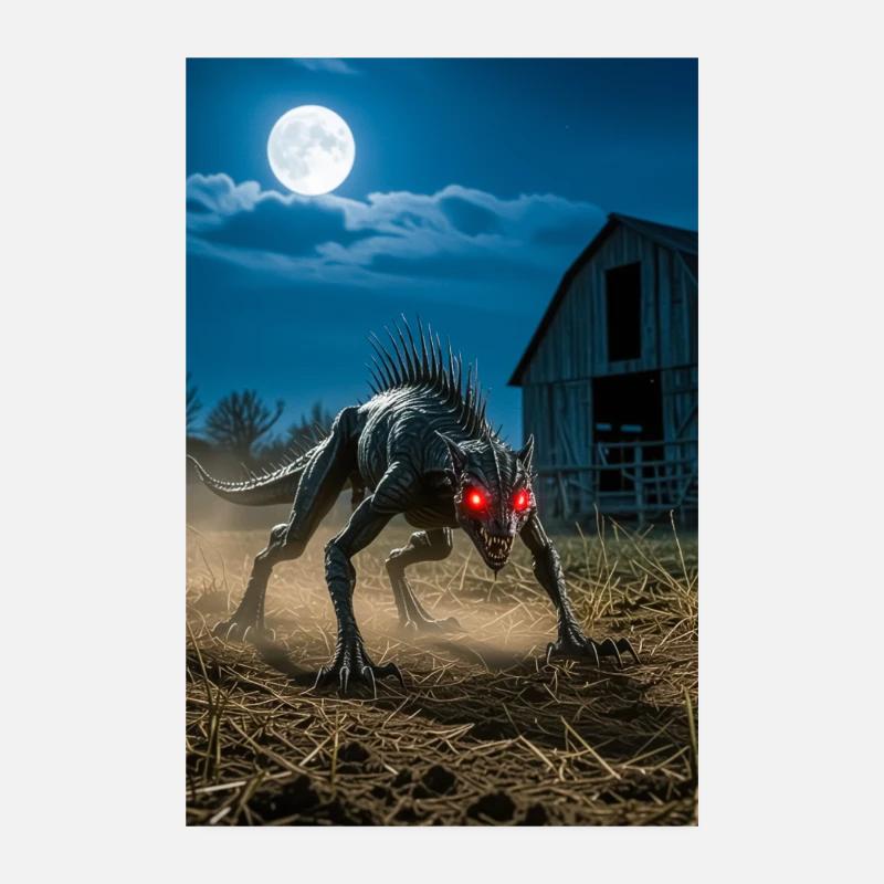 Chupacabra, cryptide reptilien suceur de chèvre du latin Poster 20 x 30 cm