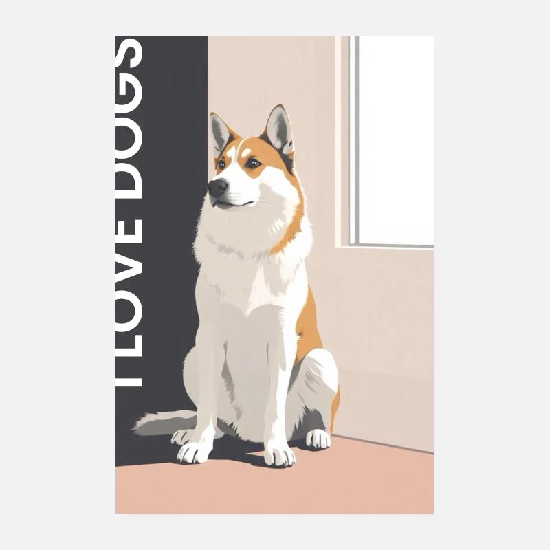Dog portrait with love message Poster 8" x 12" (20x30 cm)