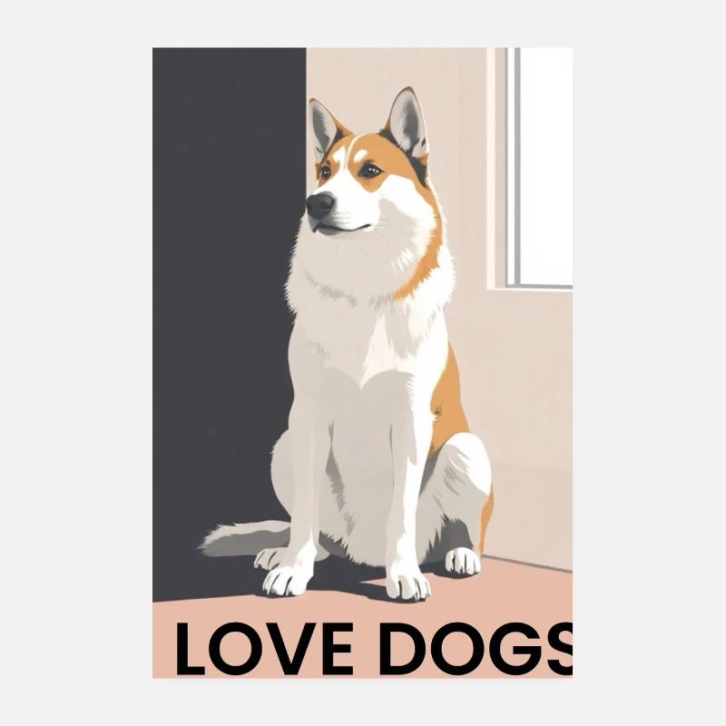 Joli chien avec une devise d'amour canin Poster 20 x 30 cm