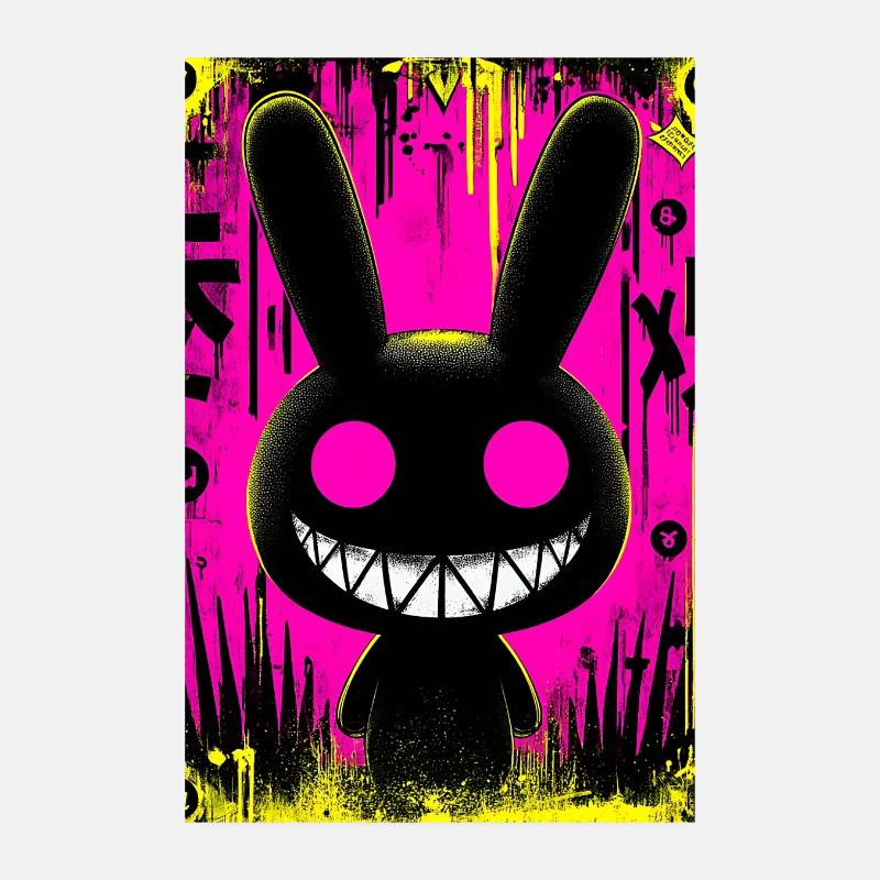 Lapin Noir Électro Poster 20 x 30 cm