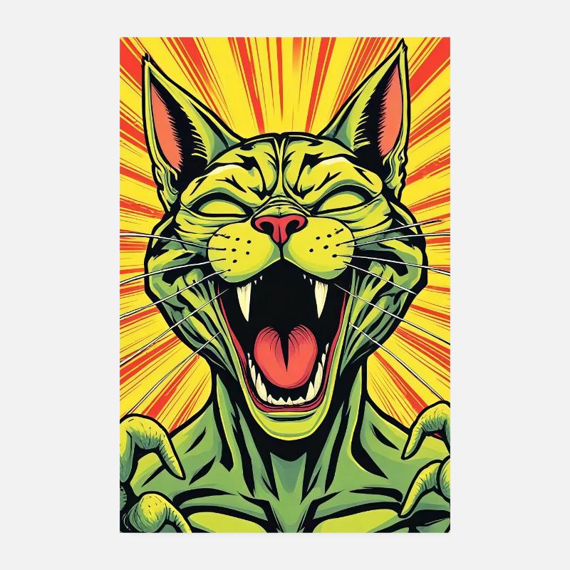Chat qui rit Bande dessinée Imprimer Poster 20 x 30 cm