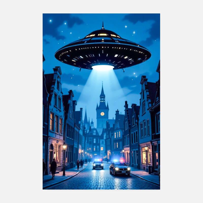 Belgian Wave – UFOs in the sky Poster 8" x 12" (20x30 cm)
