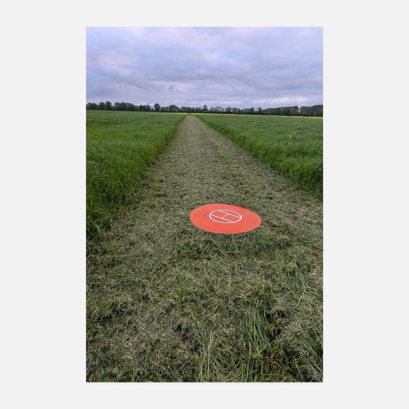Red Marker Field Path Drone Parking Mark Poster 8" x 12" (20x30 cm)