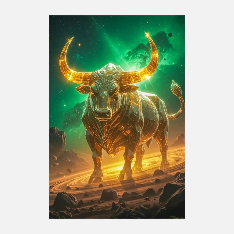 Taureau céleste forgé à partir de la lumière des étoiles et éternel Poster 20 x 30 cm