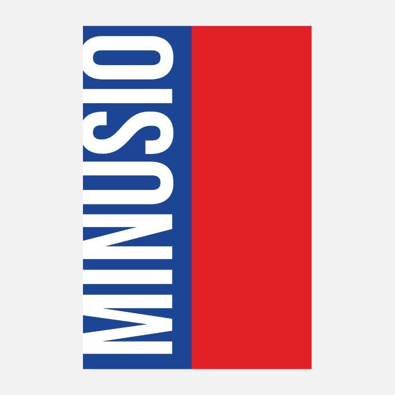 Minusio Typographie Verticale Bleu Rouge Poster 20 x 30 cm