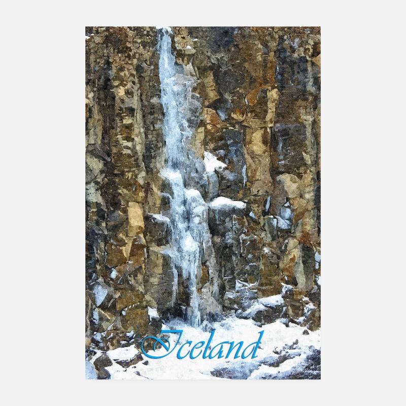 Iceland Waterfall Poster 8" x 12" (20x30 cm)