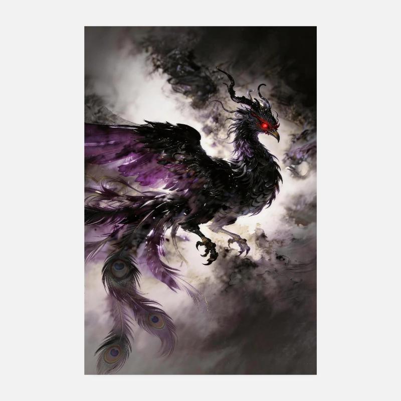 Le Crépuscule du Phénix Noir : Éclipse Poster 8" x 12" (20x30 cm)
