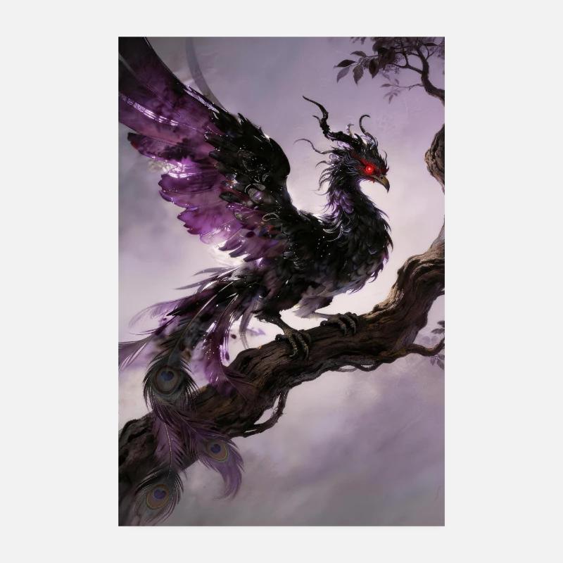 Die Apotheose des Schwarzen Phönix: Infinity - Poster 20x30 cm - Weiß