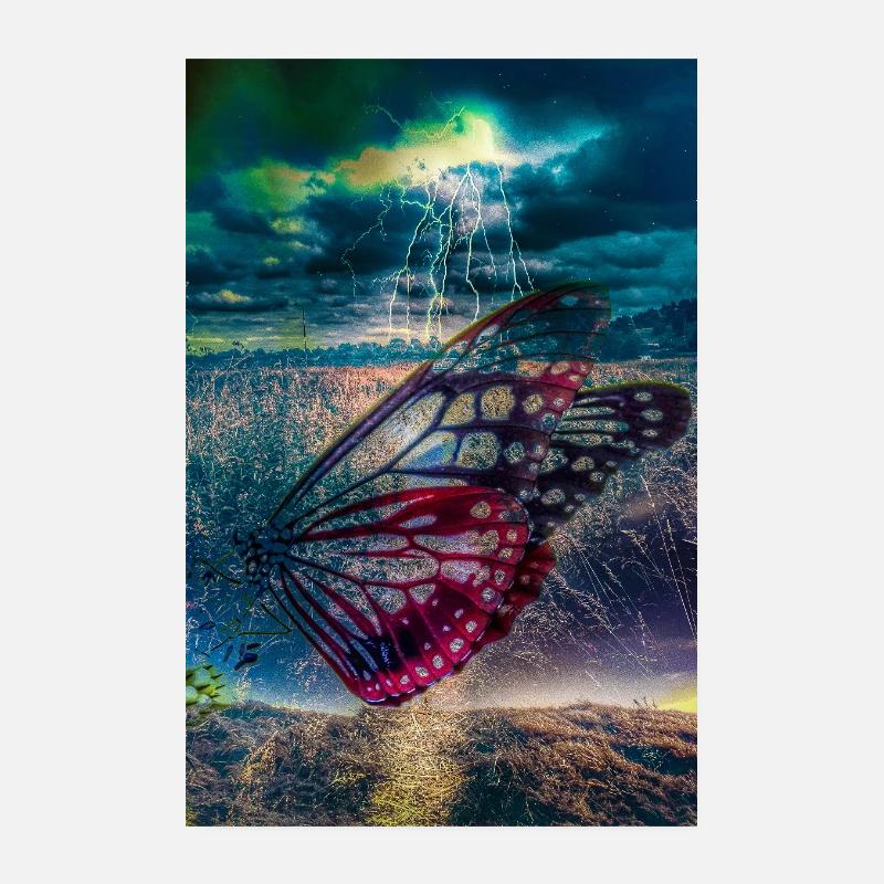 Butterfly under Storm Light Poster 8" x 12" (20x30 cm)