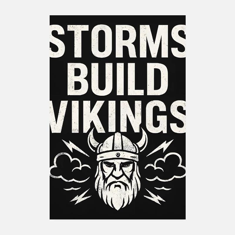 Storms Build Vikings Design audacieux Poster 20 x 30 cm