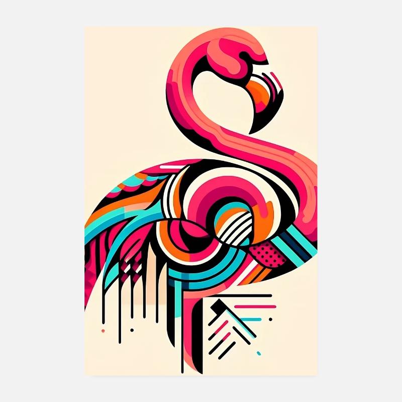 Flamant Poster 20 x 30 cm