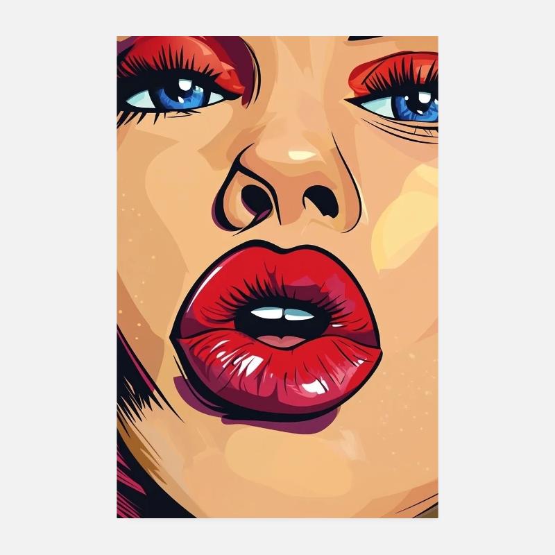 Pop-Art Lippenstift Blick Poster 20x30 cm